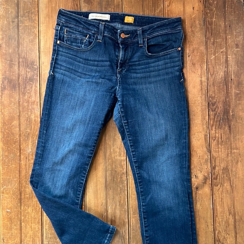 Pilcro and the Letterpress Dark Blue Cropped Ankle Jeans